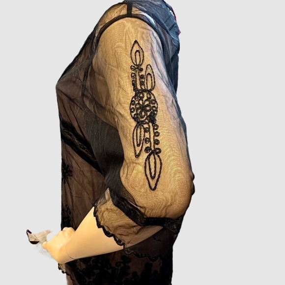 Nataya Dress w/ Soutache & Lace Trim Tunic Size 2X Black & Plum-Gray Titanic NEW - Picture 13 of 16